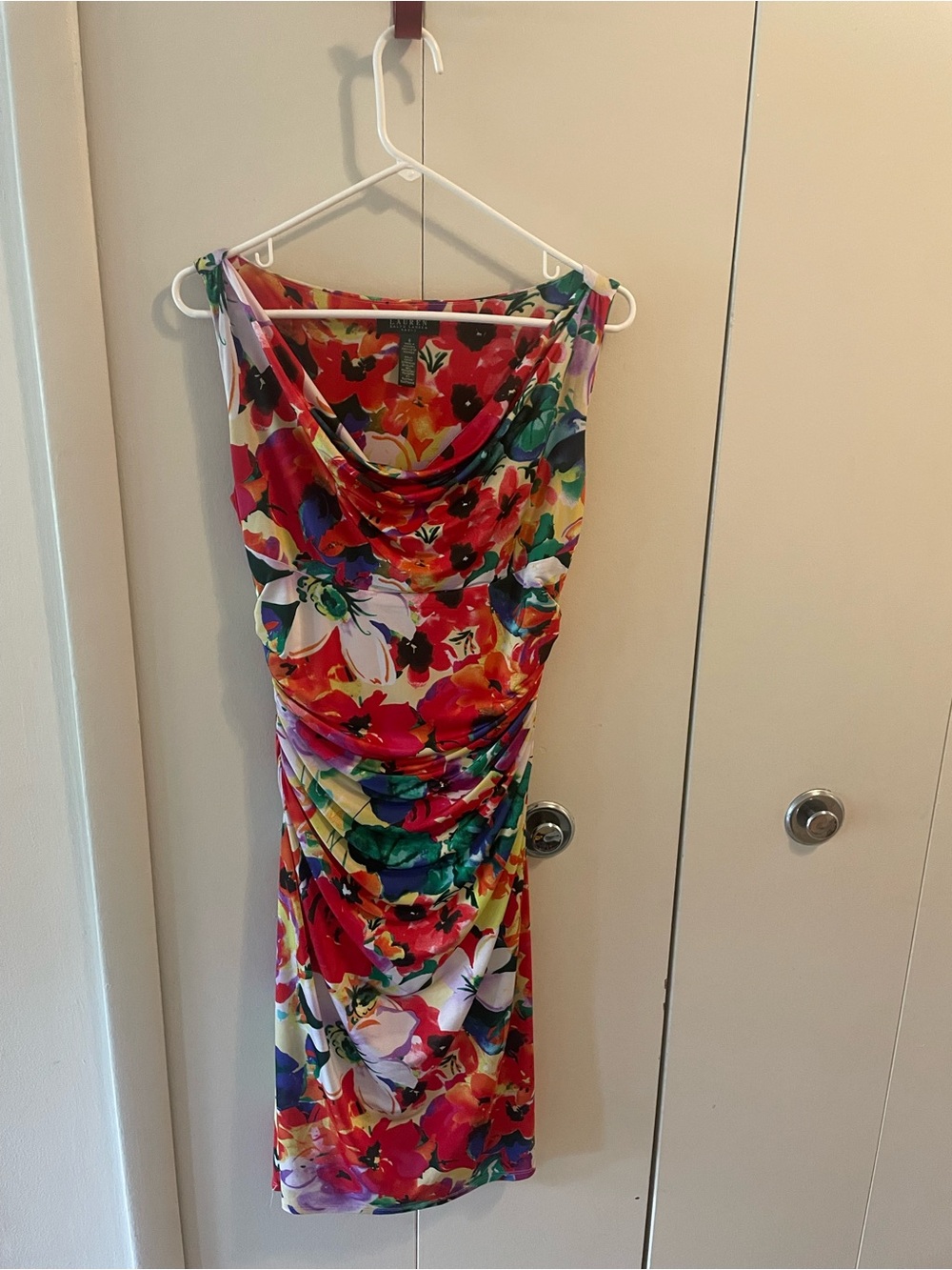 Ralph Lauren Vibrant Floral Cowl Midi Dress